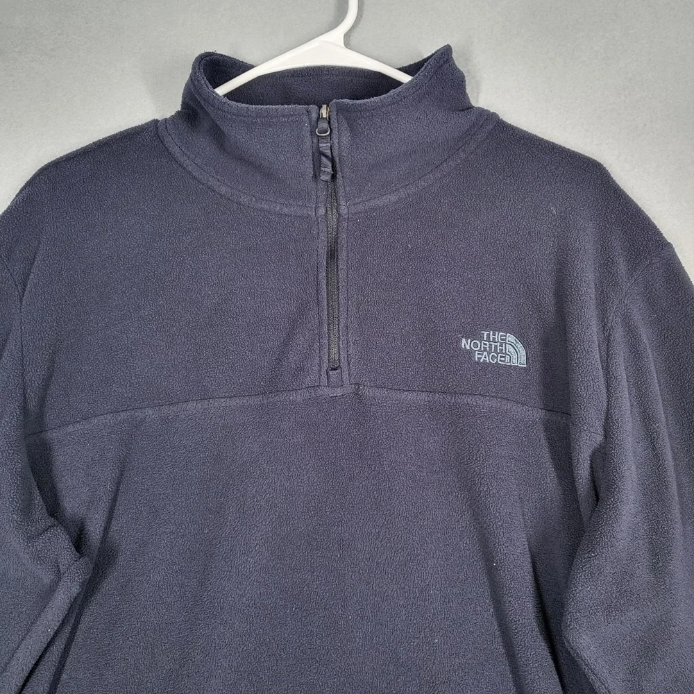 The North Face Sweatshirt Men's L Navy Blue Fleece 1/4 Zip Mock Neck Outdoor Cas